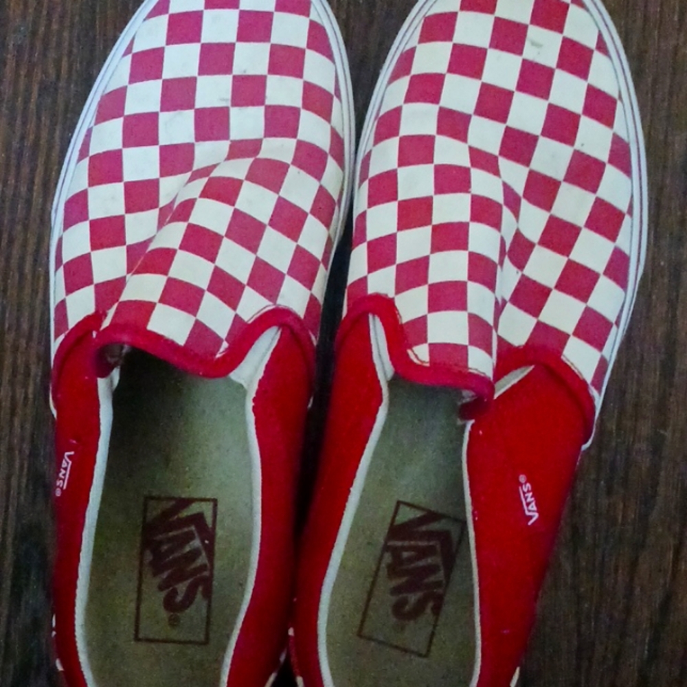 Vans Gym Shoe Size 10 red/white